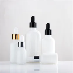 10pcs 10ml 15ml 20ml 30ml 50ml 100ml pearl white glass Essential oil bottle serum bottles cosmetic packaging bottle with dropper