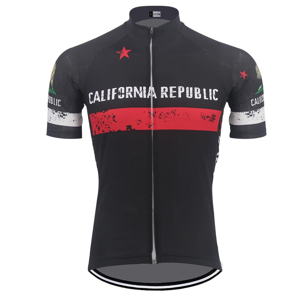 California Republic Cycling Jersey Maillot Ciclismo Hombre Breathable Bicycle Clothing Bike Tops MTB DOWNORUP