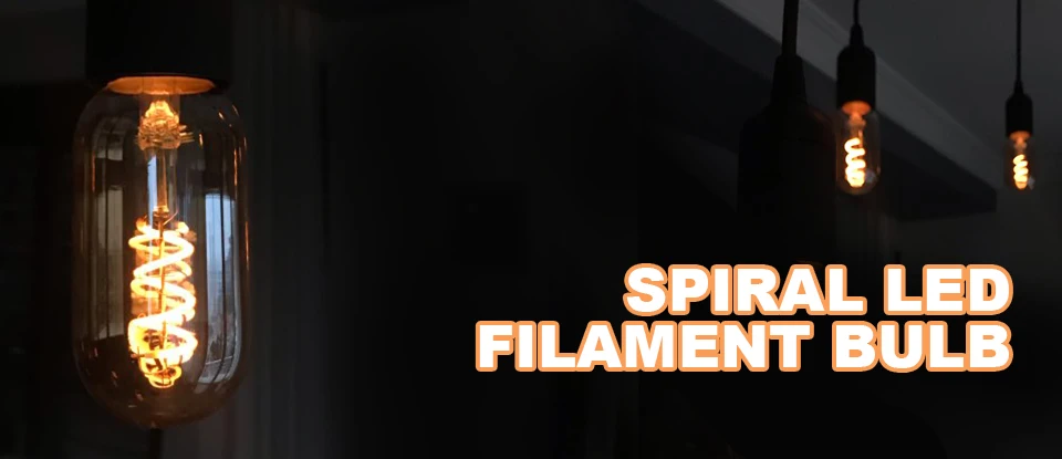 Retro dimmbare LED Edison Glühbirne E27 3W Gold Spiral-Filament ST64 G125 Ampoule LED Lampe Glühbirne Kronleuchter Dekorative Beleuchtung – Detail 1