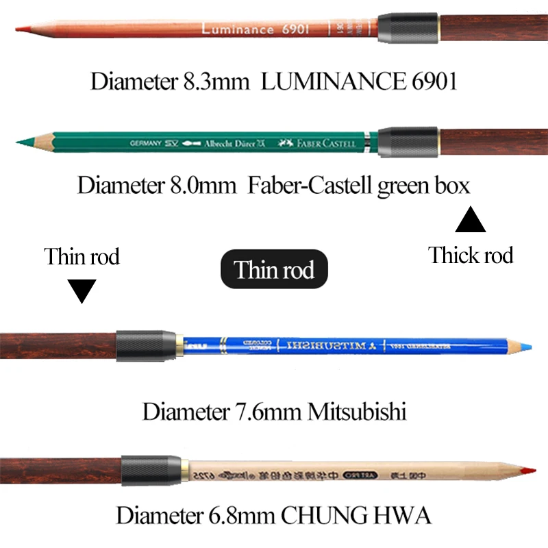 Adjustable Single Head Wood Pencil Extender Holder 1/3/5pcs High-grade Mahogany Sketch Painting Writing Rotary Detachable Tools