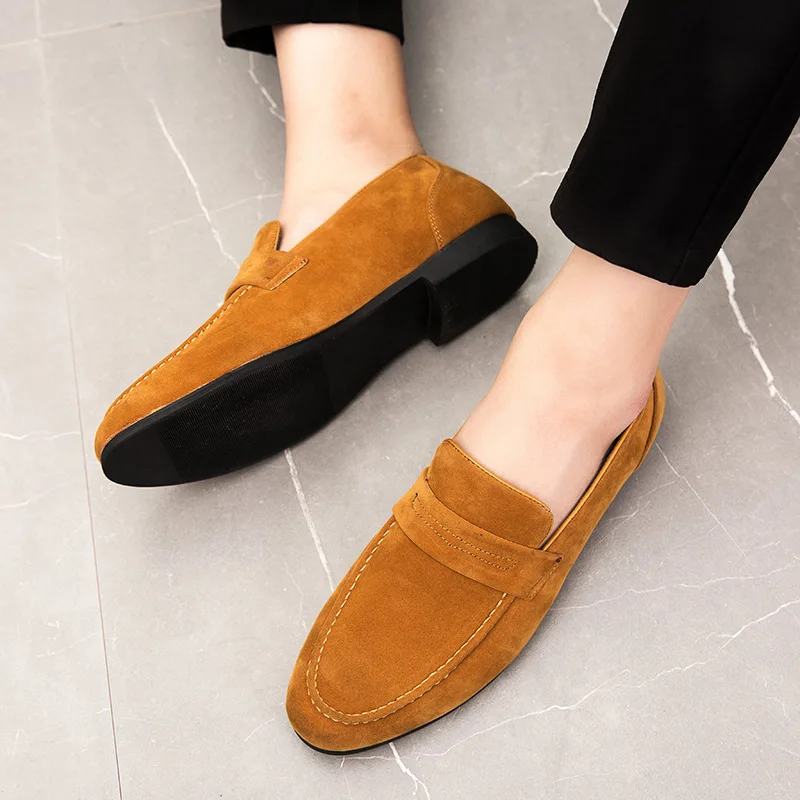 2024 Slip On Men Casual Shoes Comfortable Fashion Luxury Brand High Quality Suede Leather Slipper Loafers Summer Shoes