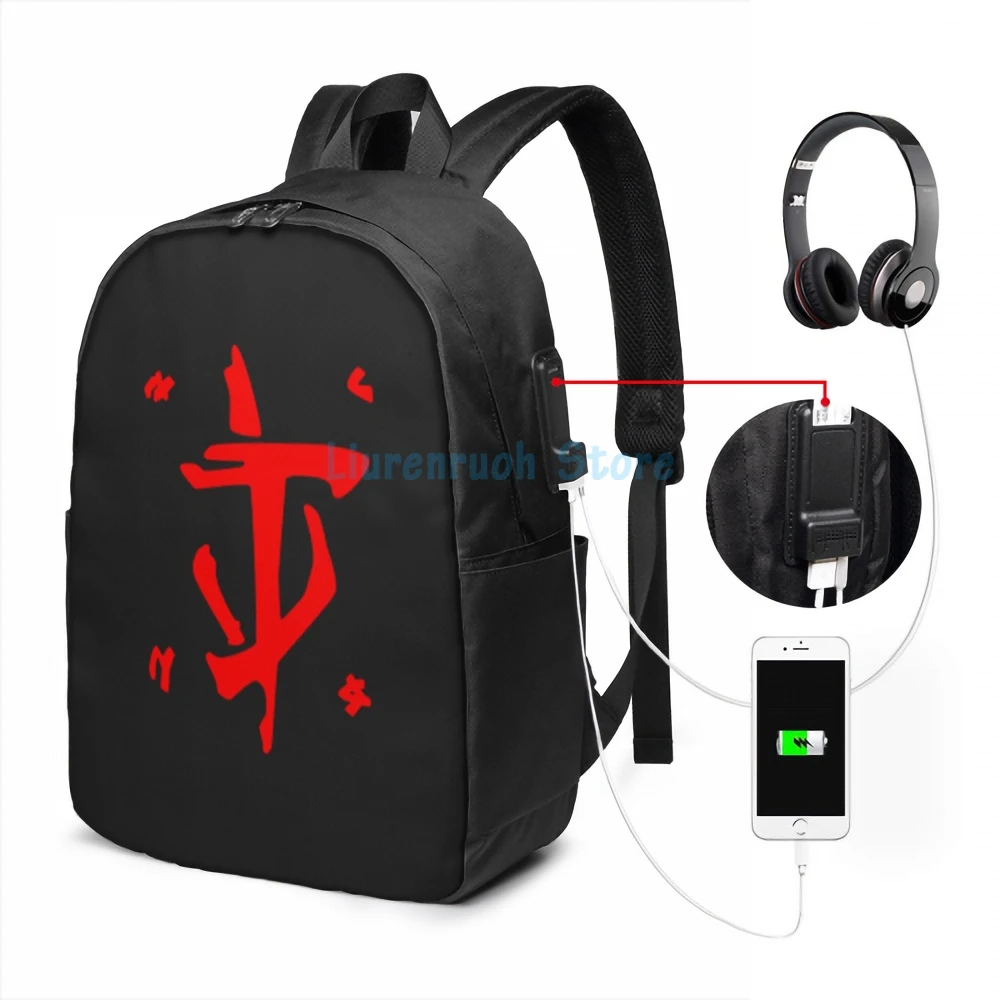 Funny Graphic print The only thing they fear USB Charge Backpack men School bags Women bag Travel laptop bag