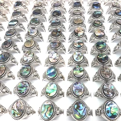 Abalone Shell Rings Oval Shape Natural Sea Shell Ring For Women 50pcs/lot