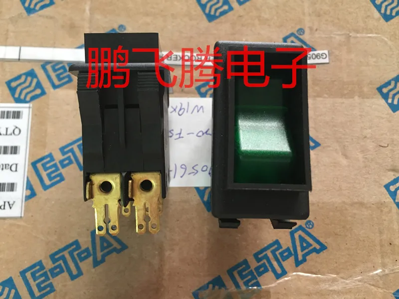 1PCS  German E-T-A 3120-F523-P7T1-W19XG4-20A high current rocker switch with LED 4 feet 2 gears