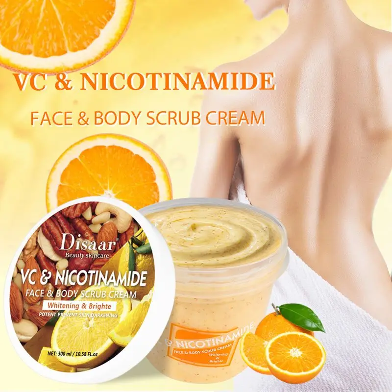 VC Nicotinamide Face Body Scrub Cream Peeling Scrub Whitening Moisturizing Skin Exfoliating Deep Cleansing Body Care 300ml