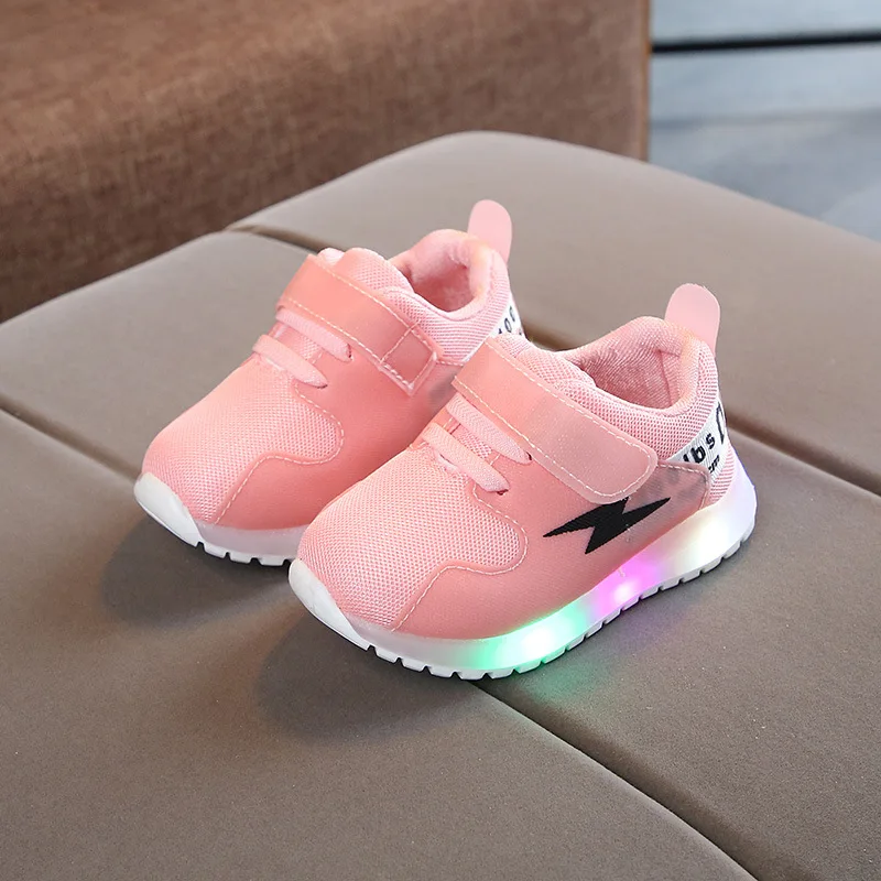 Girls LED Sneakers Kids Shoes Flat bottom Boys Casual Sports Shoes Luminous Sneakers With Lights Baby Toddler 1 2 3 4 5 6 Years