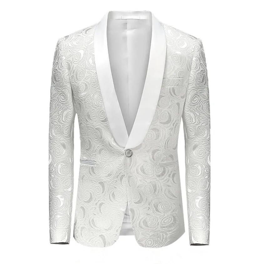 

New high quality jacquard blazer men Fashion Casual Blazer Men Blazer Nightclubs suit Men w957