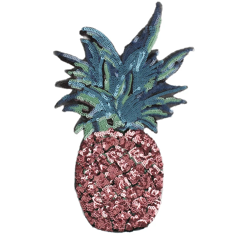 

10 шт., блестящие большие нашивки с ананасом для одежды, железная нашивка с блестками для девочек, аппликация с вышивкой, наклейка 28,3x16,1 см