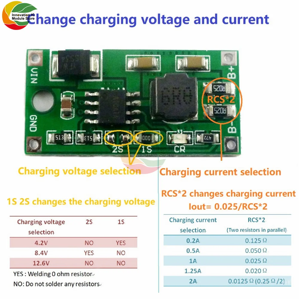 2A Multi-cell Synchronous Step-down Lithium Battery Charging Module DC 5-23V to 4.2V 8.4V 12.6V 3.7V 7.4V 11.1V Lithium Battery