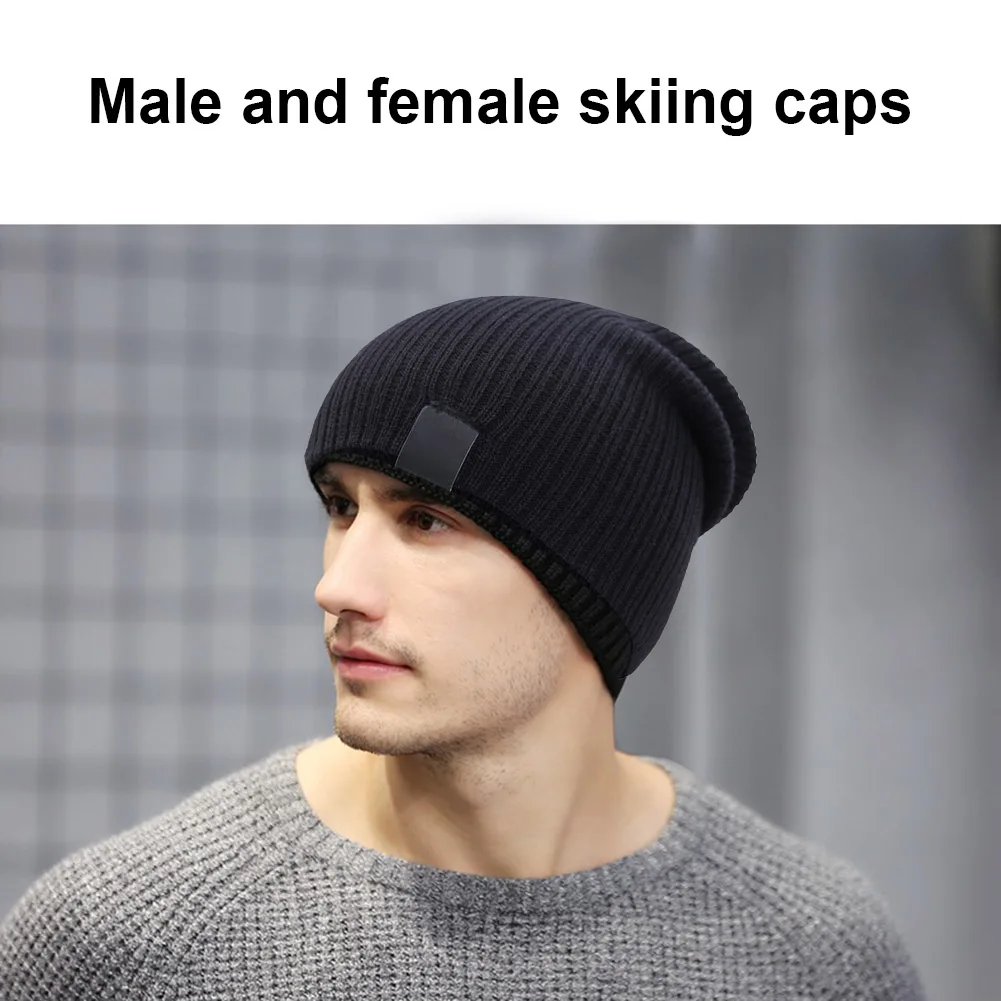 Men Women Winter Beanies Cap Outdoor Bonnet Skiing Hat Soft Knitted Hat B99