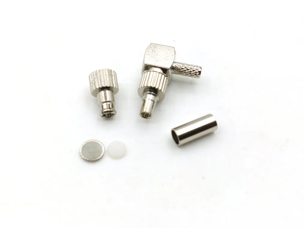 100pcs brass TS9/CRC9 Male Right Angle RF Connector Adapter For RG174 RG316 LMR100 cable