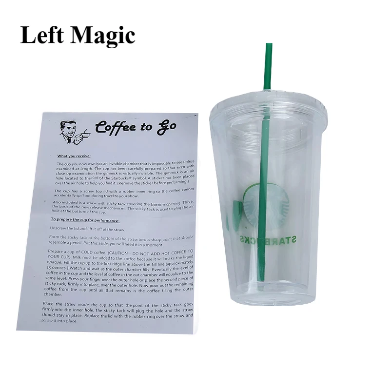 Coffee To Go Magic Tricks Disappear Milk Cup Close Up Stage Magic Props Appearing Vanishing Magic Mentalism Illusion Gimmicks