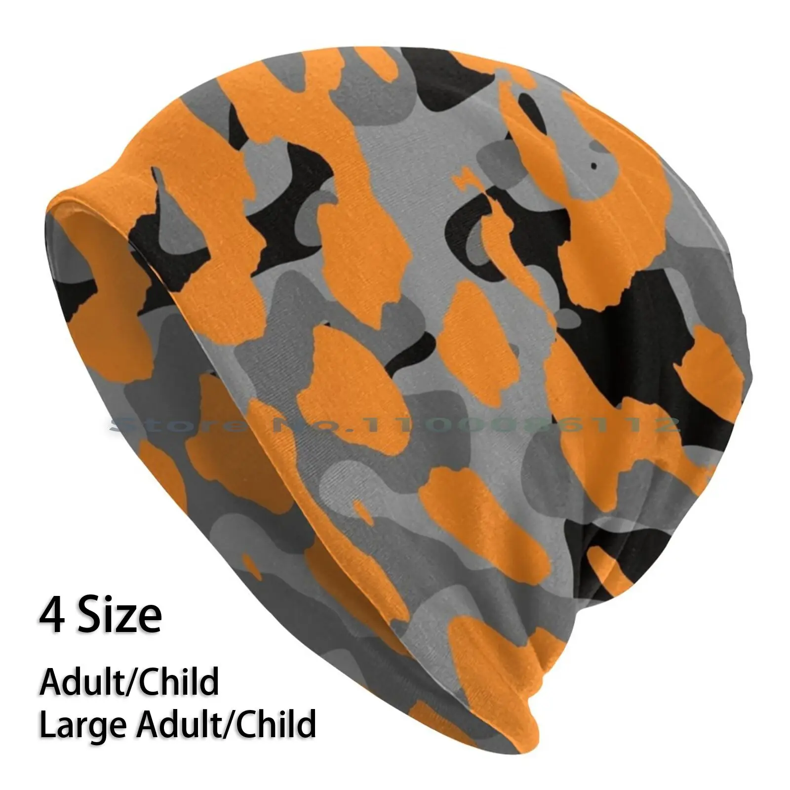 Orange Camo Beanies Knit Hat Camouflage Orange Mask Hunting Hunter For Women For Her For Girls For Men For Boys For Him For