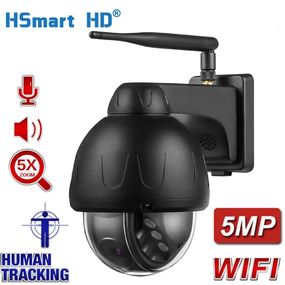 

5MP PTZ Wifi Camera Outdoor HD 5X Digital Zoom Ai Human Detect Auto Tracking WiFi IP Camera H.265 IR Night Vision CCTV Camera