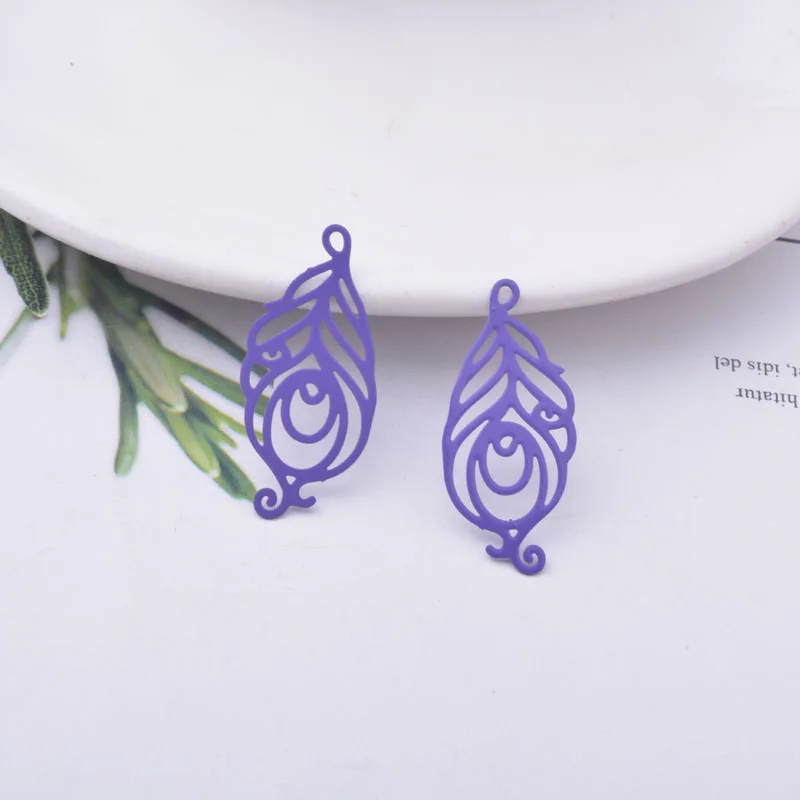 50 Stück AC12478 30*14mm Messing-Federanhänger DIY Schmuck Ohrring-Zubehör – Detail 10