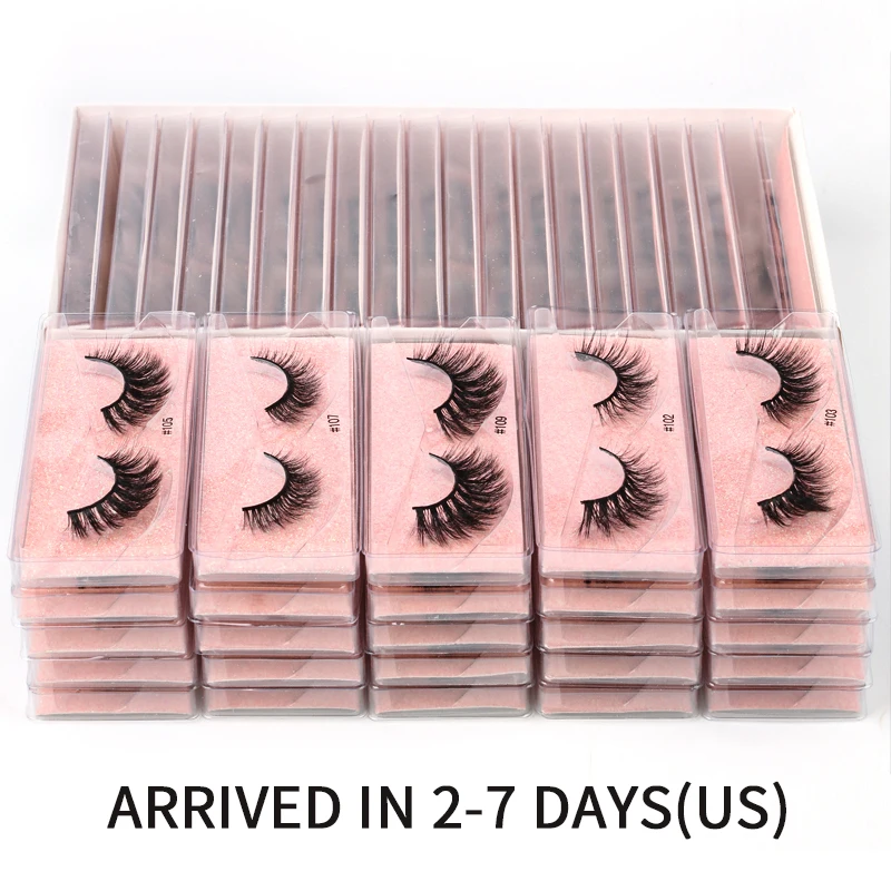 Lanjinglin Mink Eyelashes False Fluffy Lashes Bulk Fake Eyelashes Package Natural Eyelash Bulk Wholesale Eye Lashes mink