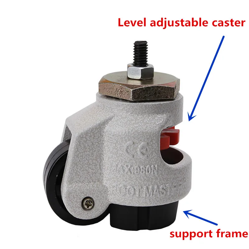 GD-40S/60s/80s,Heavy duty level adjustment Foma caster/wheel, With thread,Altura ajustable,Industrial casters