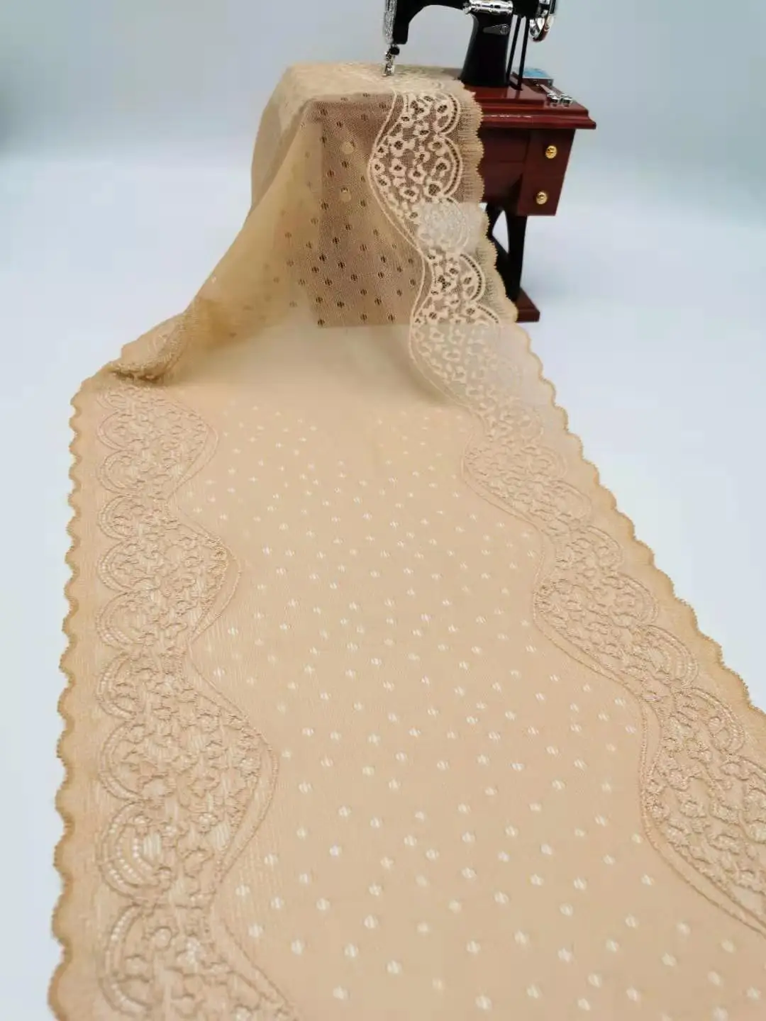 3yards 25cm Wide Elastic Stretch Lace Trim two tone floral Bra Clothes Accessories Dress Sewing Applique Lingerie Lace Fabrics