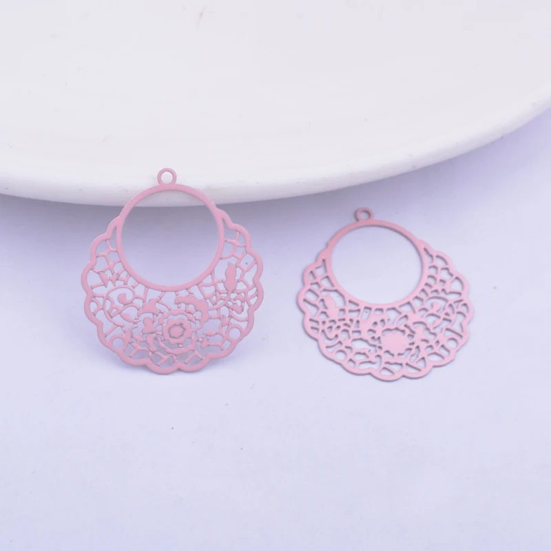 50 Stück AC7642 20*22mm Messing Laser-geschnittene Dünne Anhänger Silberfarben Charm DIY Schmuck Ohrring Herstellung – Detail 6