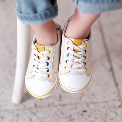 Spring Genuine Leather Children's Casual Shoes Real Leather Colorful Boy's Flats Cowhide Cute Baby Girls Shoes First walkers