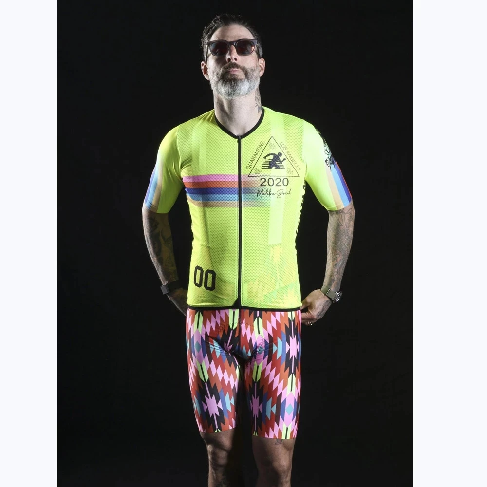 LOVE THE PAIN Summer Men Cycling Jersey Set Man Quick-Dry Short Sleeve Racing Uniform Breathable Bib Shorts Set Maillot Ciclismo