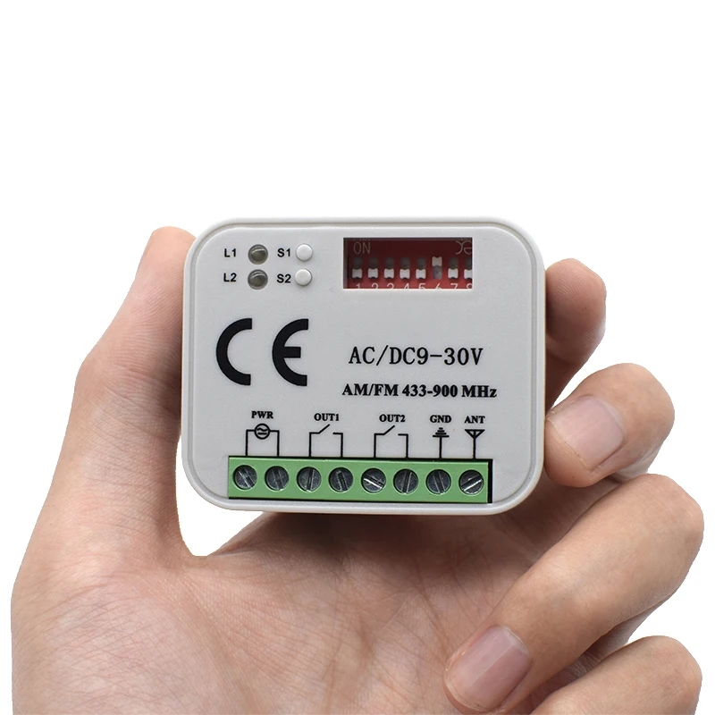 5pcs Garage Receiver AC/DC 9-30V Multiple Frequencies 300-900mhz Gate Remote Control Receiver For 315 433 868 MHz Transmitter