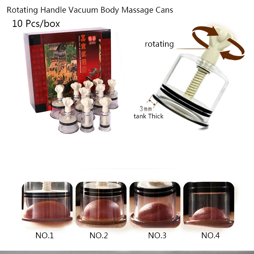 Rotating Handle Vacuum Body Massager Suction cans Cupping Set Enhancer Anti Cellulite Chinese Acupuncture Vacuum Cupping Cups