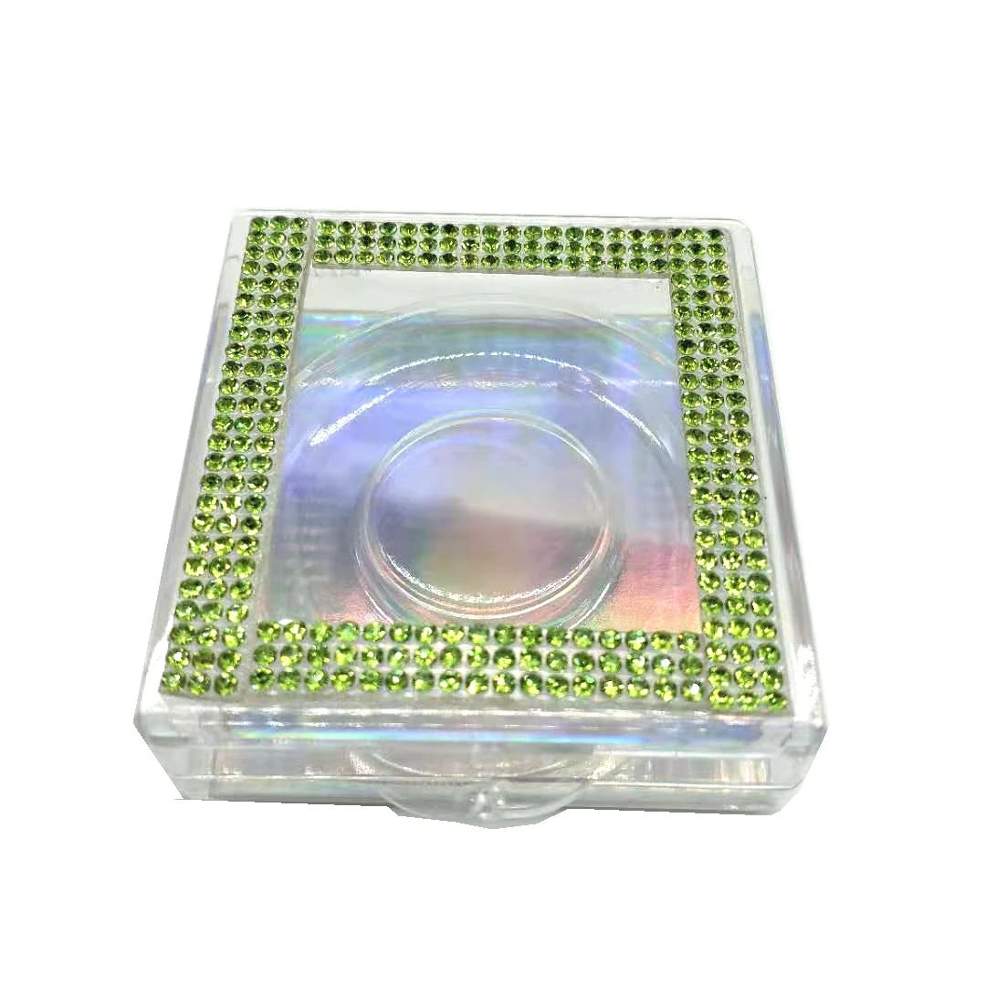 Étui en plastique pour cils, vente en gros, 9 couleurs, diamant, emballage en vrac, Rectangle 5D, étui pour cils en vison de 25mm