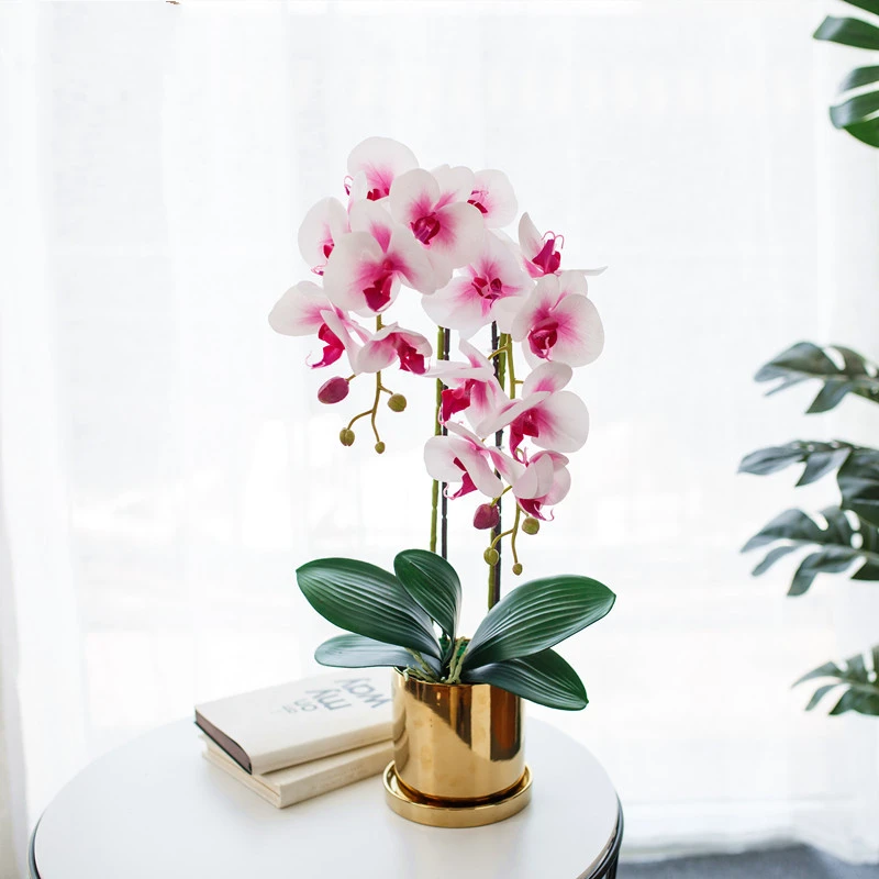 

Butterfly orchid Home decoration imitation Phalaenopsis bonsai artificial flowers wedding decor autum silk plastic flower high