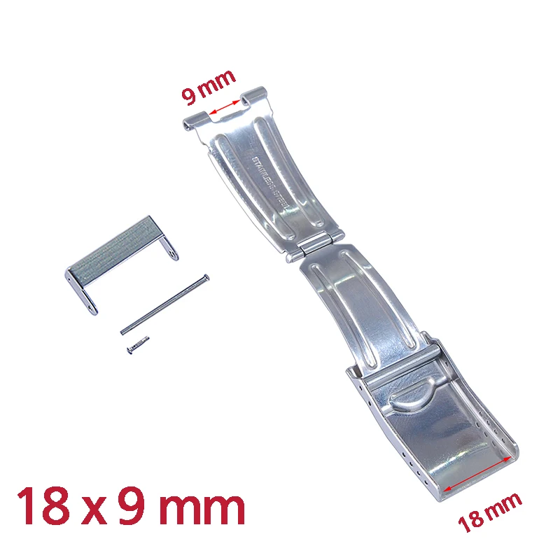 NEW Stainless Steel BUCKLE SAFETY CLASP metal band 18*9mm 20*10mm strap bracelet BUCKLE