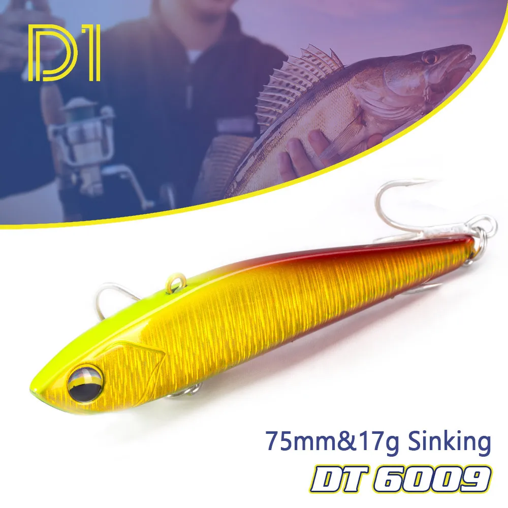 D1 New 2022 Winter Fishing 75mm 17g Wobblers for Pike ice Baits Sinking Balancers For Perch Bass