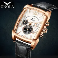 ONOLA 2021 nuevo reloj para hombre, relojes de cuarzo de acero inoxidable a la moda para negocios, reloj de cuero de marca superior de lujo para hombre