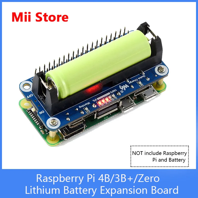 Raspberry Pi 4 Model B Lithium Battery Expansion Board SW6106 5V Output Two-way Fast Charge Mobile Power Bank for Pi 4B/3B+/Zero