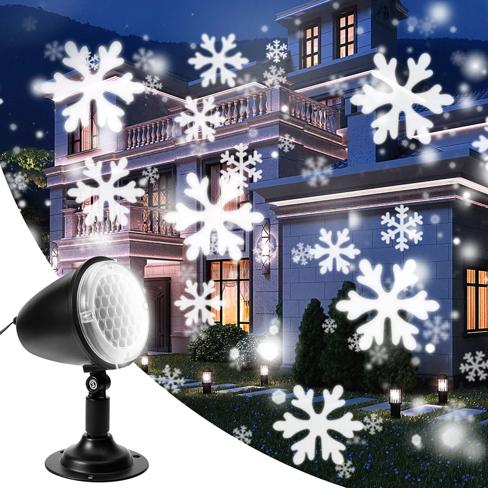 Christmas Snowflake Projector Lights Weatherproof Landscape Spotlights LED Projector Outdoor Christmas Holiday Party Decorations