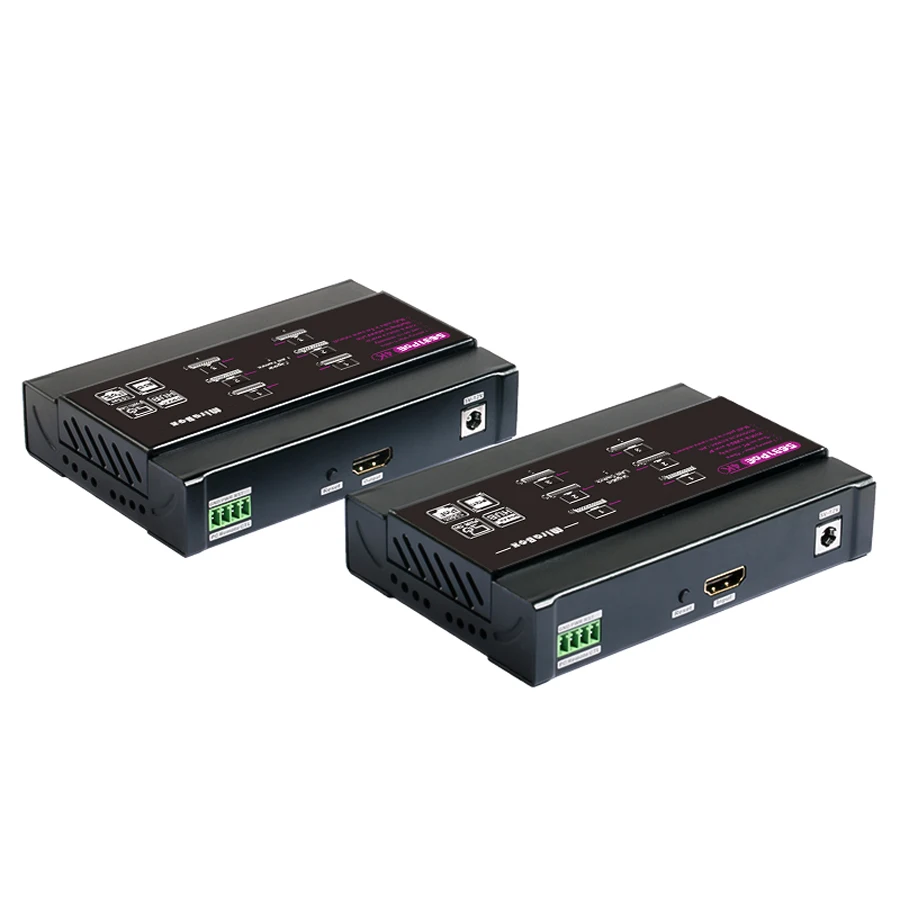 4k poe hdmi-extensor kvm compatível sobre ip até 100m extensor usb sobre o único interruptor de alimentação remoto rs232 do apoio cat6