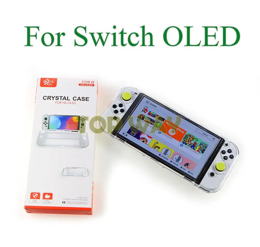 12PCS Hard stand Crystal Clear Shell for Switch OLED Protective Flip Case Cover Skin Guard for Nintendo Switch OLED Console