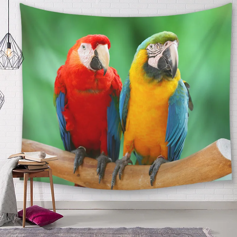 CAMMITEVER Beautiful Bird Parrot Tapestry Decorative Wall Carpet Yoga Mats Wall Hanging Tapestries