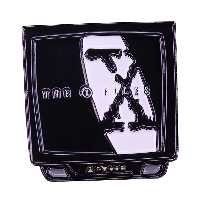 The X Files Enamel Pin Mulder and Scully Brooch Film TV logo Badge Great Comedy Jewelry