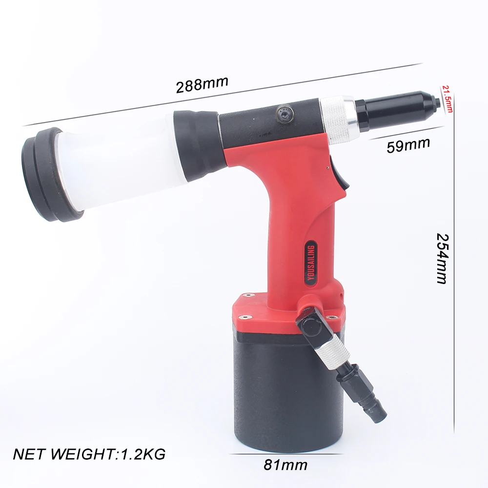 Imagem -06 - Yousailing Pneumática Rebitador Cego ar Rebite Armas Nível Industrial Vácuo 2.44.8 mm Cor Vermelha Alta Qualidade