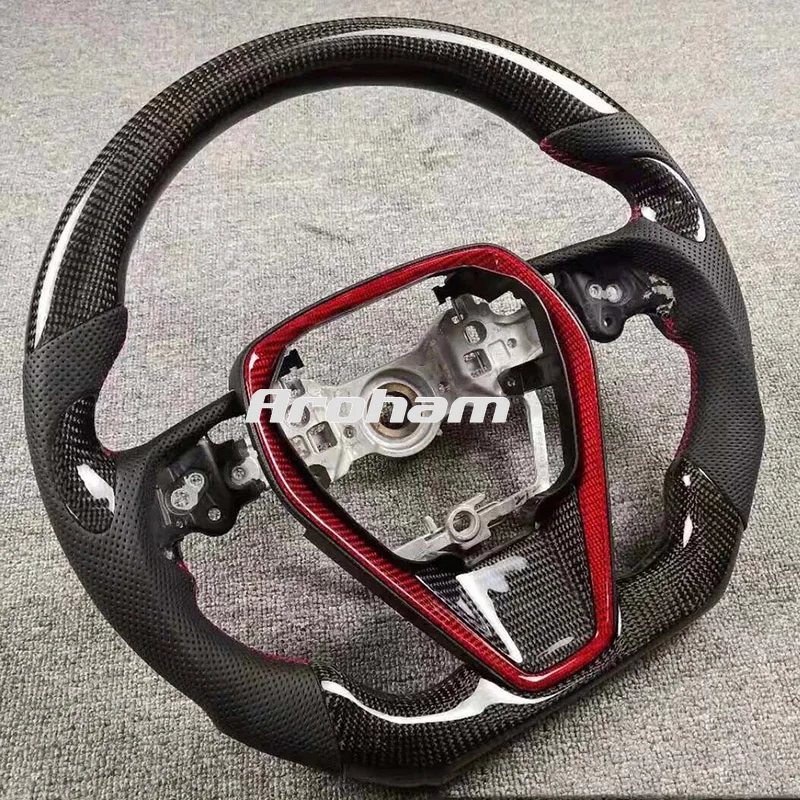 Custom Carbon Fiber Leather Steering Wheel For Toyota RAV4 AX50 Corolla G12 Axio Altis Camry Xv70 Avalon 2019 2020 2021