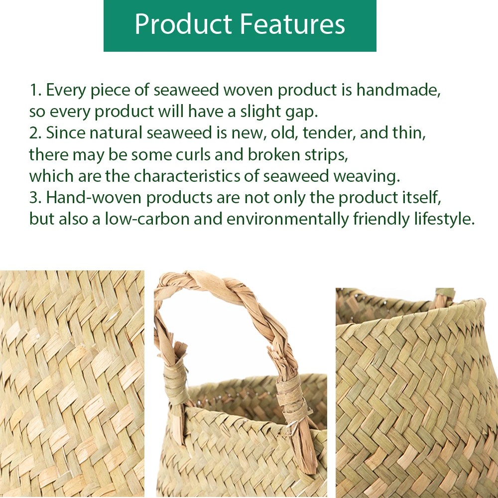 Wicker Planter Storage Basket Flower Baskets Laundry Storage Decorative Basket Pot Rattan Flower Planters Household Organizer