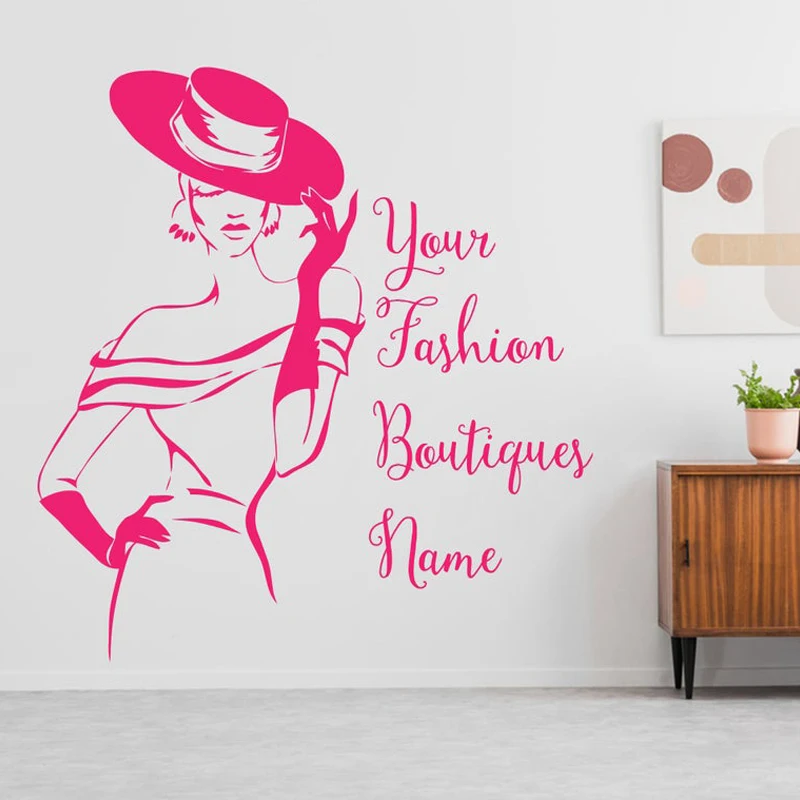 

Women Fashion Couture Boutique Wall Decal Girls Clothing Style Shop Afro Woman Fashion Bride Lady Wall Stickers Vinyl 3C44