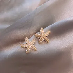 Pendientes de estrella de mar para mujer, aretes de diseño exquisito, temperamento para dormir, regalos de fiesta, joyería de moda para mujer