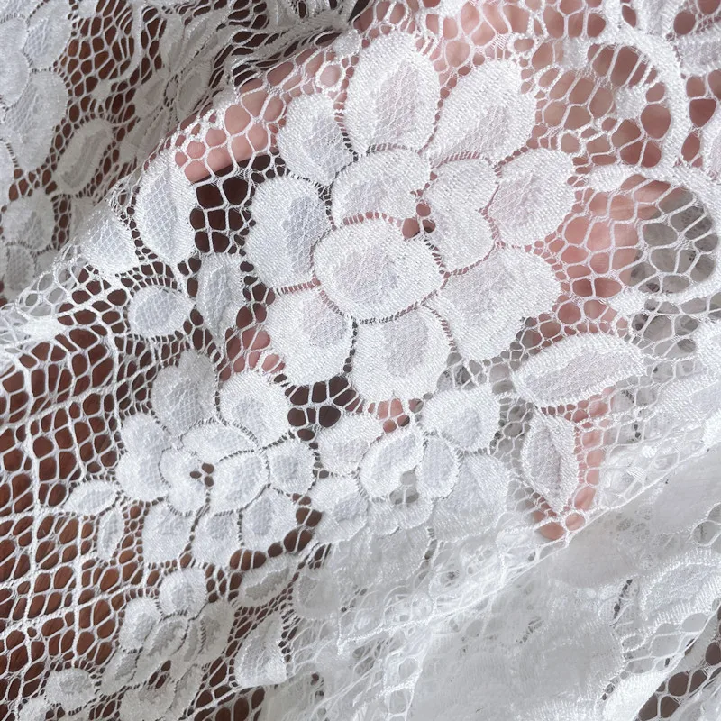 Dicker, weicher Spitzenstoff für Hochzeitskleider, Wimpern-Druckgarn, geometrische Blumendekoration, Accessoires, neuer Stil, RS3771 – Detail 4