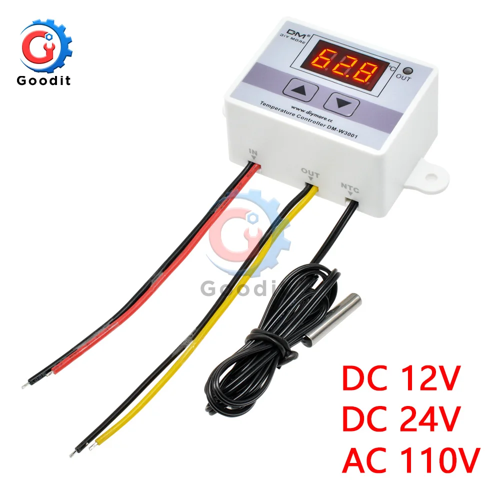 W3001 W3002 W3230 LED Digital Thermostat Temperature Controller AC 110V-220V DC12V 24V Thermoregulator Heating Cooling Control