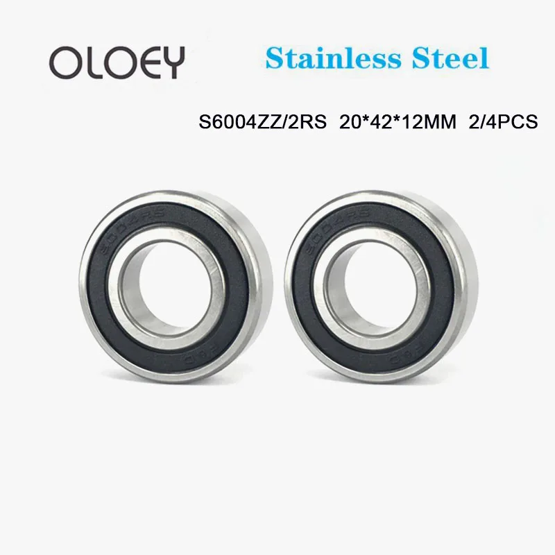 

S6004 ZZ 2RS 304 Stainless Steel Bearing 20*42*12mm Deep Groove Ball Bearings 2/4PCS Corrosion Resistance And High Quality