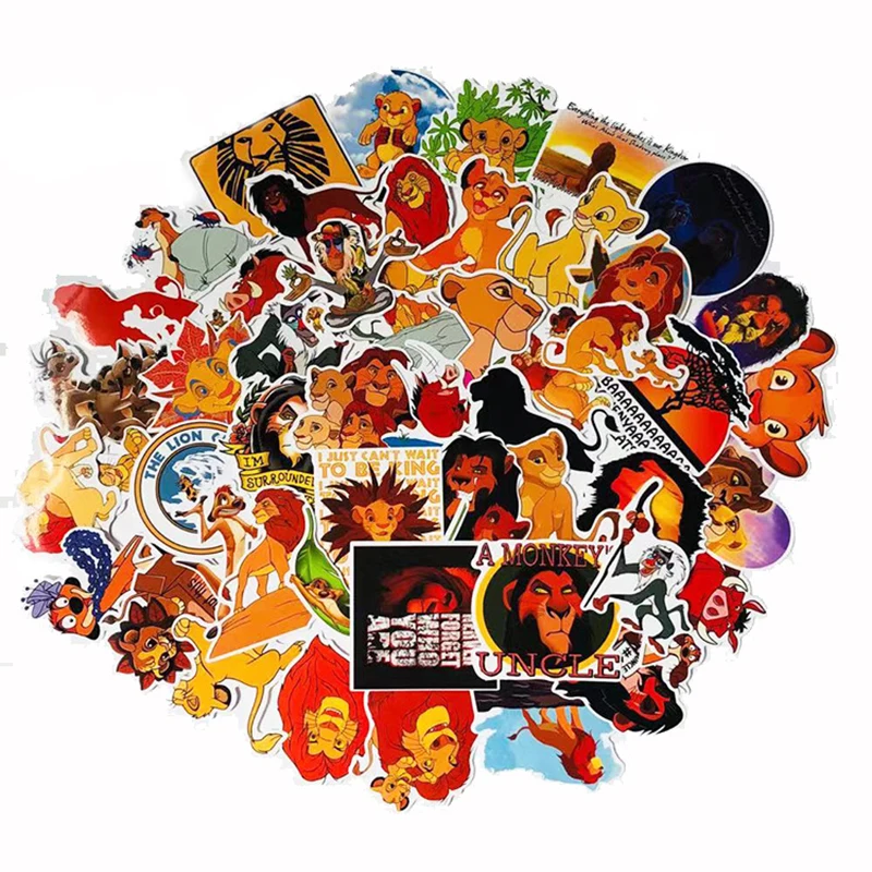 10/30/50pcs Disney Movie The Lion King Graffiti Stickers Cartoon Decals Kids Toy Laptop Phone Scrapbook Diary Waterproof Sticker