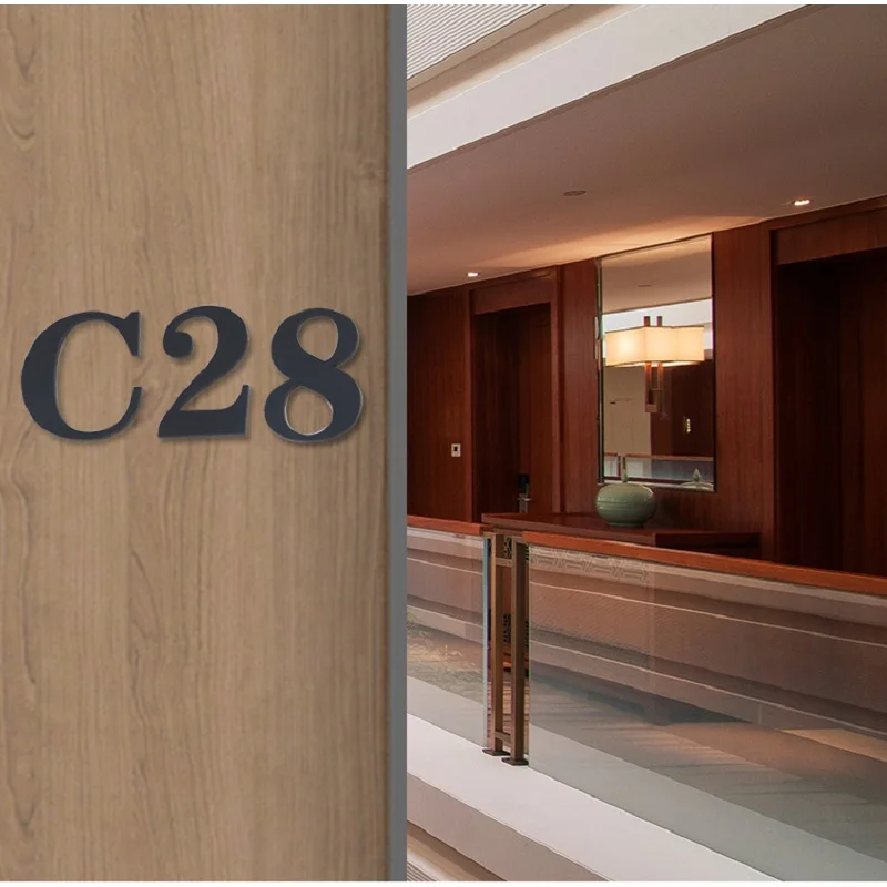 Acrylic Number Signs Door Sign with Self-Adhesive Tape Number for Hotel, Apartment, Office, Students Dormitory Public Facilities