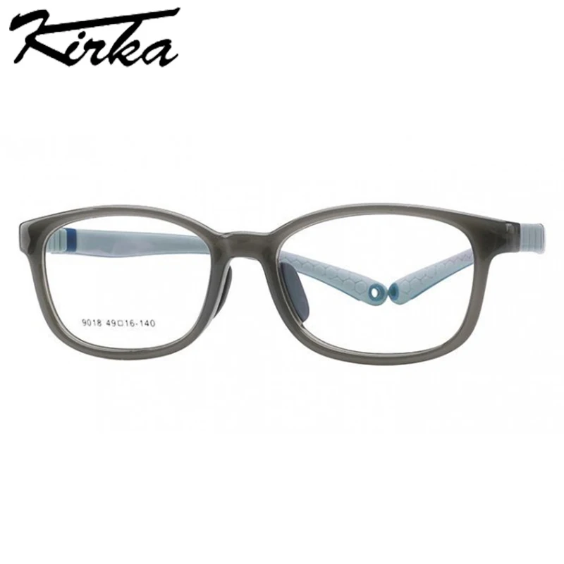 Kirka 9018 Adjustable Teens Eyewear Frame TR90 Optical Glasses Clear Lens with Silicone Strap for Students