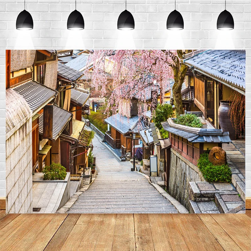 Mocsicka Natural Scenery Photography Background Japanese Street Cherry Blossom Decoration Net Celebrity Photo Punching Backdrop